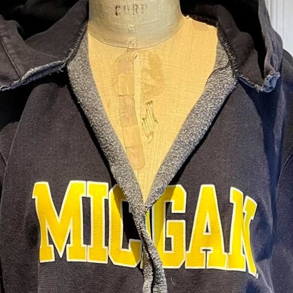 Univerty of MICHIGAN Vtg |Steeve & Barrie’s | Distressed Logo Sweatshirt |Sz:L - Picture 6 of 15